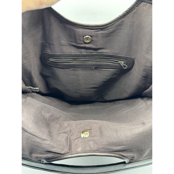 33 East Vintage Brown Suede Leather Purse Handbag Bag Foldover - Picture 5 of 8